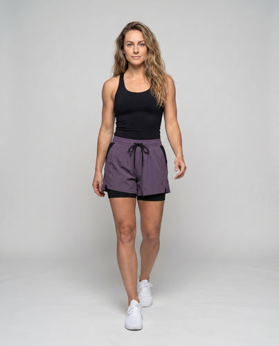 Damen Sportliche Laufshorts mit innovativem Möbiusband und atmungsaktiven Einsätzen R&B