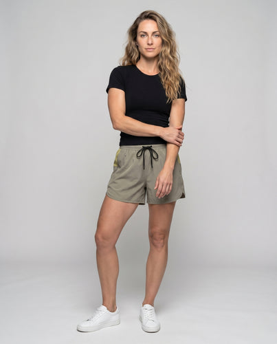 Damen Sportliche Laufshorts mit integrierten Kompressionsshorts R&B