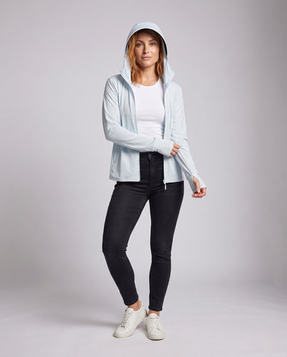 Damen UV-Schutzjacke mit abnehmbarer Kapuze und atmungsaktivem Gewebe R&B