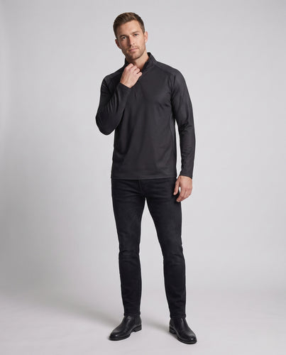 Herren Funktions-Langarmshirt mit Reißverschluss und atmungsaktiver Technologie R&B