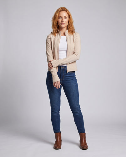 Women's Functional Sports Jacket with High Collar Zipper R&B