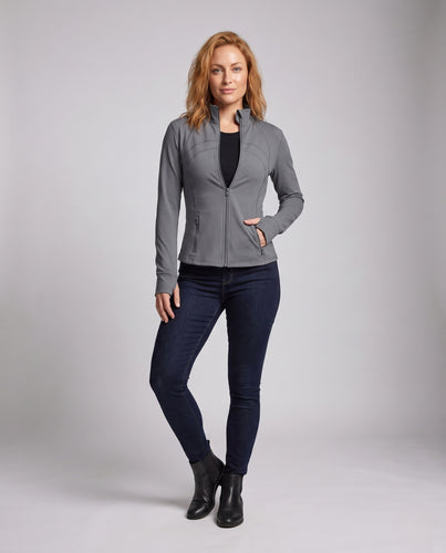 Women’s sporty functional jacket with high-closing zipper R&B