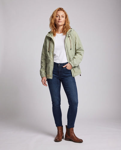 Damen atmungsaktive Freizeitjacke mit verstellbarer Kapuze und praktischen Taschen R&B