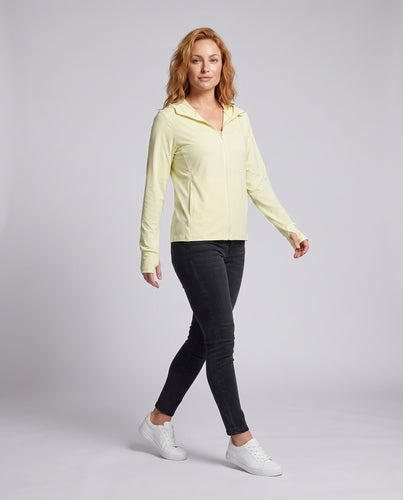 Damen atmungsaktive Sport-Jacke mit verstellbarem Kapuzendesign R&B