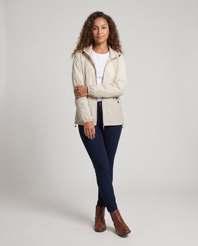 Damen atmungsaktive Windbreaker-Jacke mit verstellbarer Kapuze R&B