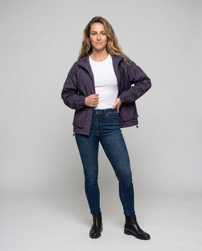 Damen Funktionsjacke mit atmungsaktiven Einsätzen und verstellbarer Kapuze R&B