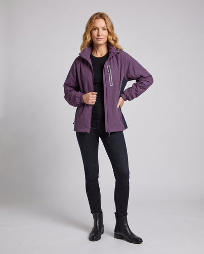 Damen leichte Funktionsjacke mit verstellbarem Kapuzendesign R&B