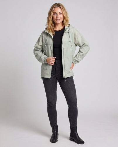 Damen leichte Outdoor-Jacke mit verstellbarer Kapuze R&B