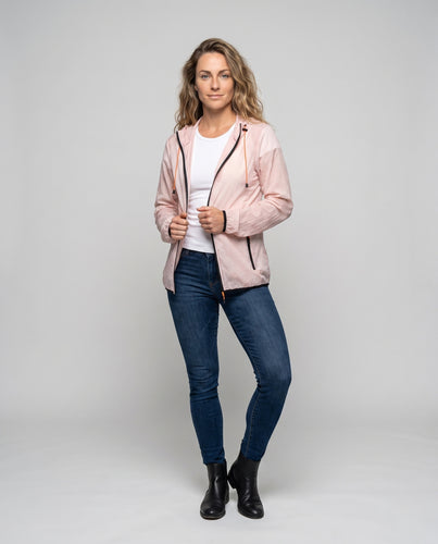 Damen leichte und atmungsaktive Windjacke mit verstellbarer Kapuze R&B