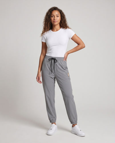 Damen lockere Sporthose mit elastischem Bund und seitlichen Taschen R&B