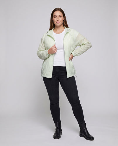 Damen praktische Windbreaker-Jacke mit verstellbarer Kapuze R&B