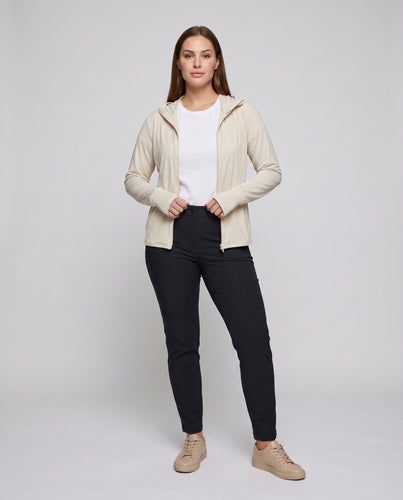Damen Sportjacke mit integrierter Kapuze und UV-Schutz R&B