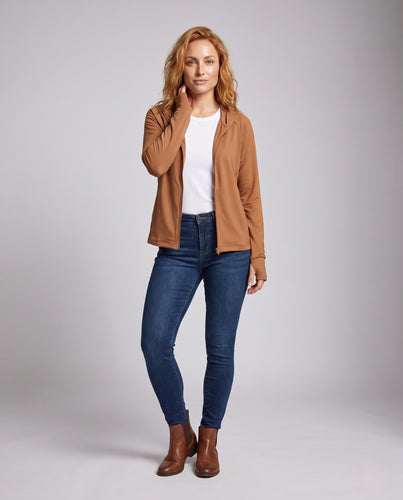 Damen Sportliche Leichtjacke mit Kapuze R&B