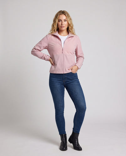 Damen nan leichte Übergangsjacke mit Stehkragen und verdecktem Reißverschluss R&B