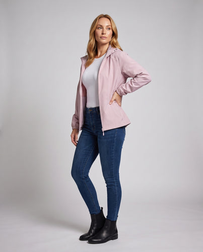 Damen nan leichte wind- und wasserabweisende Kapuzenjacke mit Mesh-Futter und Belüftungszonen R&B