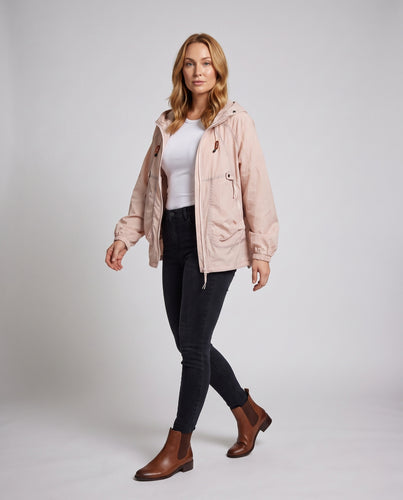 Damen nan leichte winddichte Kapuzenjacke mit Kordelzug und großzügigen Taschen R&B
