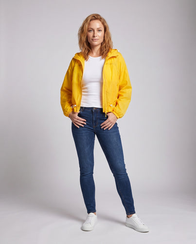 Damen nan ultraleichte Kapuzenjacke wind- und wasserabweisend mit verstellbarem Bund R&B