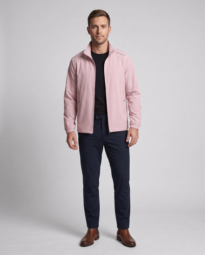 Herren nan leichte sportive Übergangsjacke aus dehnbarem Softshell mit Stehkragen und verdecktem Reißverschluss R&B