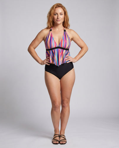 Damen fließendes Bikini-Oberteil mit Rüschen EB