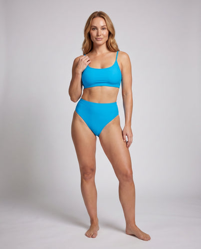 Damen Hochtaillierter Bikini mit Crop-Top EB