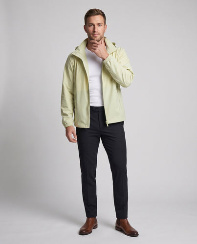 Herren nan leichte wasserabweisende Softshelljacke mit Kapuze und Reißverschluss R&B