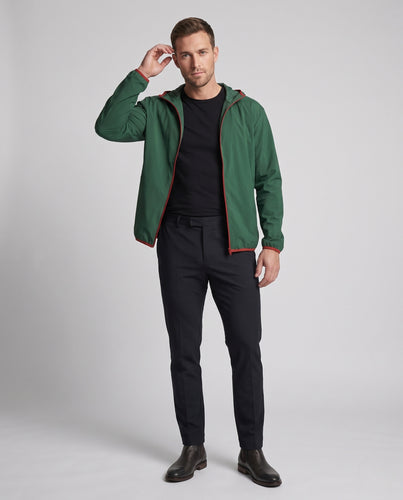 Herren nan packbare Hiking-Kapuzenjacke mit wasserabweisender DWR, Mesh-Innenfutter und Sicherheitsreflektoren R&B