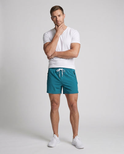 Herren nan wasserabweisende Badeshorts mit elastischem Bund und Reißverschlusstaschen R&B