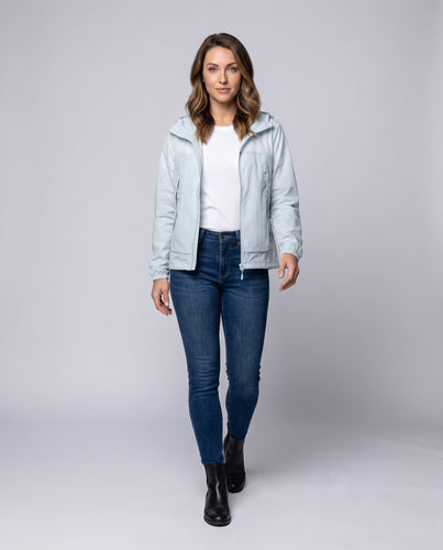 Unisex nan leichte Kapuzen-Outdoorjacke mit wasserabweisender DWR-Beschichtung und verstellbarem Saum R&B