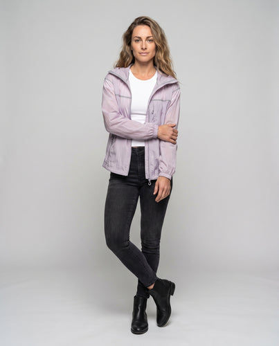 Unisex nan minimalistische Allwetter-Outdoorjacke mit Kapuze, winddichtem Material, verdeckten Reißverschlusstaschen und elastischem Saum R&B