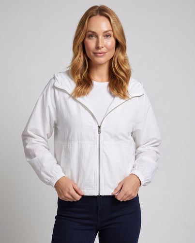 Damen nan lässige Sommer-Überwurfjacke mit Kapuze Ballonärmeln elastischem Saum und Frontreißverschluss R&B