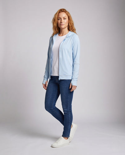 Damen nan leichte atmungsaktive Kapuzenjacke mit Reißverschluss R&B
