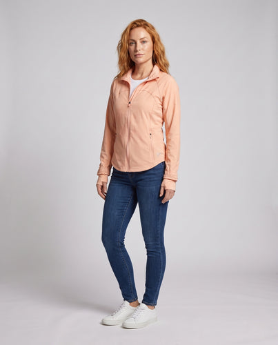 Damen nan leichte atmungsaktive Laufjacke mit Stehkragen und Reißverschlusstaschen R&B