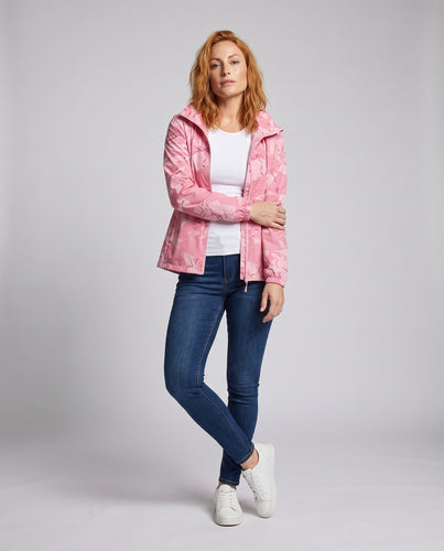 Damen nan leichte atmungsaktive Windjacke mit Kapuze Reißverschluss und Eingrifftaschen R&B