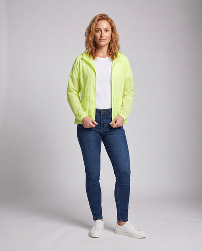 Damen nan leichte Kapuzen-Schutzjacke mit Taillenzug und elastischen Bündchen R&B