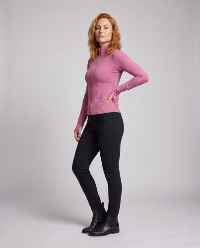 Damen nan leichte Sportjacke mit hohem Stehkragen, ergonomischer Passform und integrierten Daumenmanschetten R&B