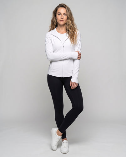 Damen nan schlanke Raglan-Kapuzenjacke mit verdeckten Reißverschlusstaschen und Daumenlochbündchen R&B