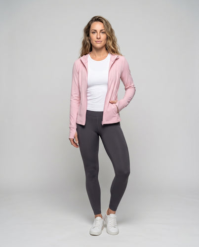 Damen nan seidig-leichte UV-Schutz-Kapuzenjacke mit Daumenstulpen und Frontreißverschluss R&B