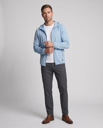 Herren nan atmungsaktive Mesh-Kapuzenjacke mit kühlender Funktionsfaser und Reißverschlusstaschen R&B