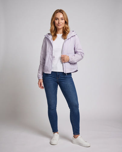 Damen nan ultraleichte packbare Windbreakerjacke mit Kapuze und Netzfutter R&B