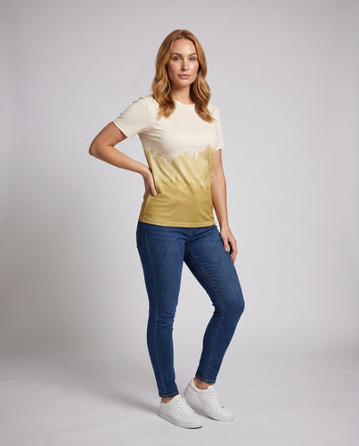 Damen atmungsaktives Grafik-T-Shirt mit modernem Design R&B
