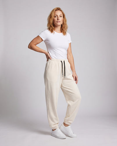 Damen bequeme Freizeithose mit elastischem Bund und seitlichen Taschen R&B