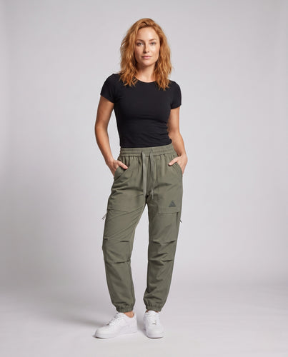 Damen bequeme und lässige Cargo-Hose mit elastischem Bund R&B