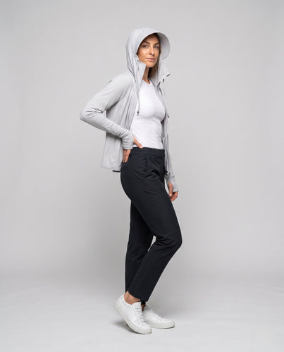 Damen leistungsstarke und atmungsaktive Funktionsjacke mit hohem Kragen R&B