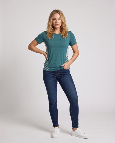 Damen sportives Funktions-T-Shirt mit atmungsaktivem Design R&B