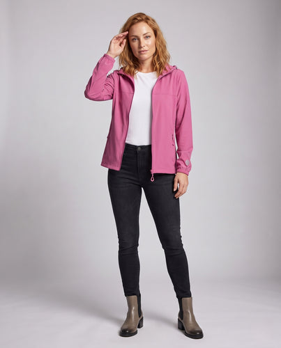 Damen leichte Outdoorjacke mit verstellbarer Kapuze und atmungsaktiven Einsätzen R&B