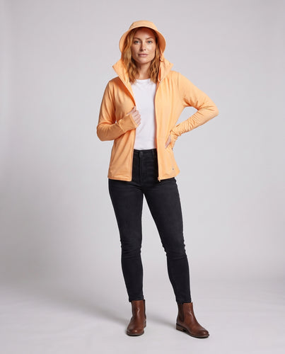 Damen Leichte Sportjacke mit Kapuze und Netzmaterial R&B