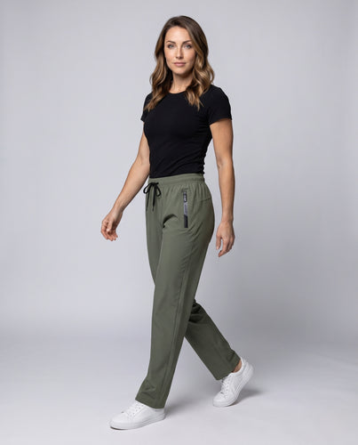 Damen Sportliche Freizeithose mit elastischem Bund und zwei Reißverschlusstaschen R&B