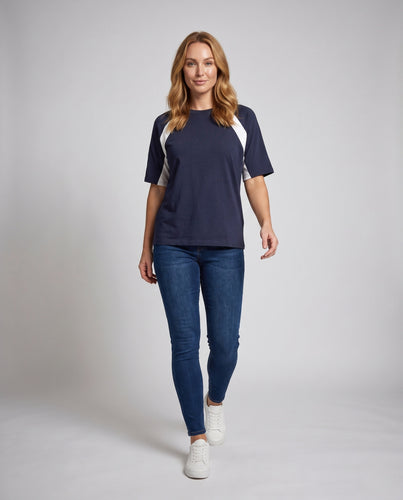 Damen sportliches T-Shirt mit innovativer Raglanärmel-Konstruktion R&B