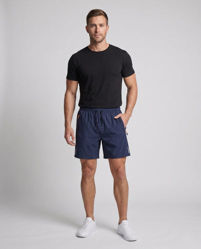 Herren Sportliche Funktionsshorts mit elastischem Bund und praktischen Reißverschlusstaschen R&B