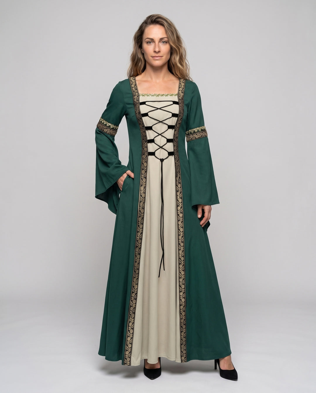 Damen historisches Märchenkleid mit elegantem Schnürdesign EB